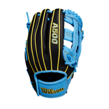 Wilson A500 10.5" Cool Blue/ Black/ Yellow Youth Baseball Gloves- Quickfit Tech