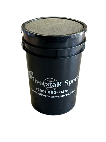 Rawlings Ball Bucket With Silverstar Sports Logo- 6 Gallon Ball Bucket