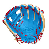Wilson A2000 Fall 2024 1975SC Blonde/ Sky Blue/ Red Spin Control 11.75" Glove