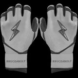 Bruce Bolt Grey Series Long Cuff Batting Gloves- Adult