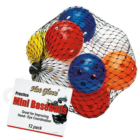 Hot Glove Golf Ball Size Practice Mini Assorted Baseballs 12 PK