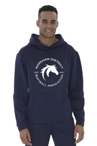 Markham Mavericks Solid Navy Fan Hoodie With Embroidered #