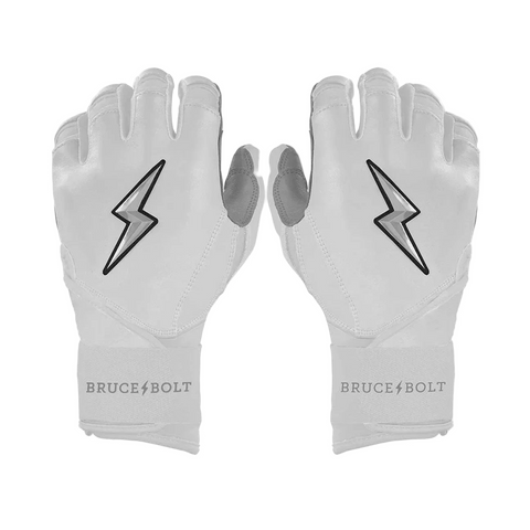 Bruce Bolt Chrome Series Long Cuff Batting Gloves- Adult