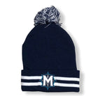 AJM toque with Pom and 3D raised front embroidered logo