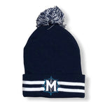 AJM toque with Pom and 3D raised front embroidered logo