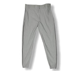 Baseball Pant with button enclosure, belt loops, inset back pockets, piping down legs and elastic cuff