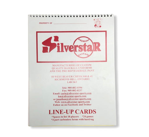 Silverstar Line Up cards- Large Book